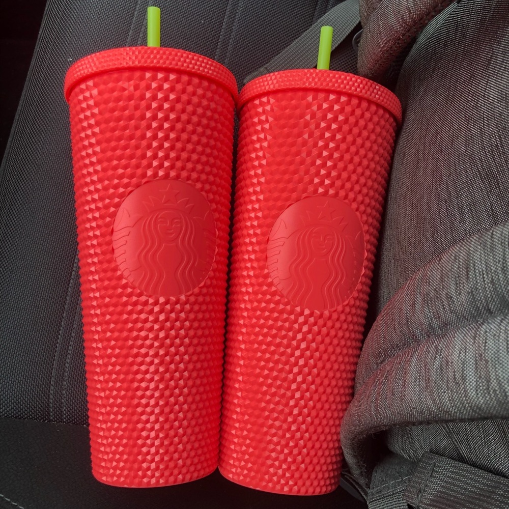 NEW summer 2022 Starbucks dragonfruit studded cup